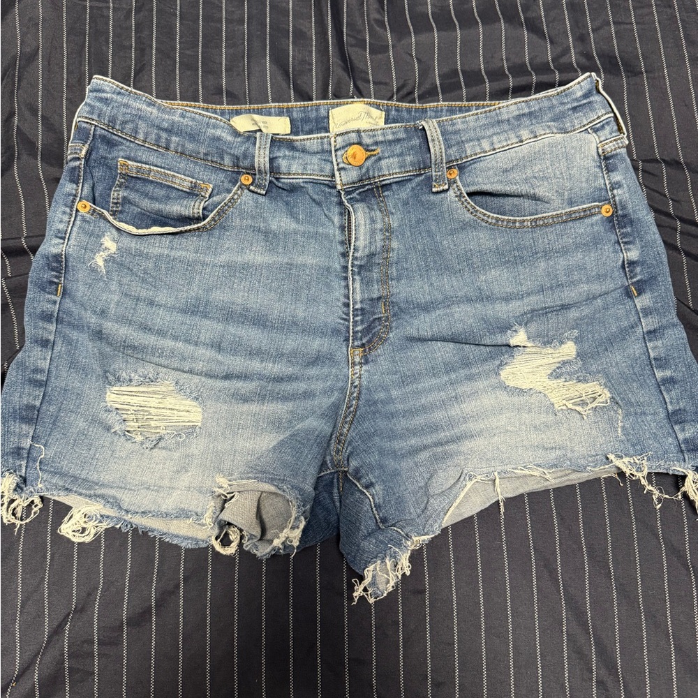 Universal Thread Blue Jean Shorts Distressed Mid-Rise
